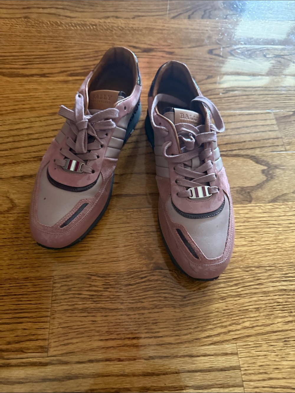 Bally Women's Dusky Pink Suede & Leather Sneakers